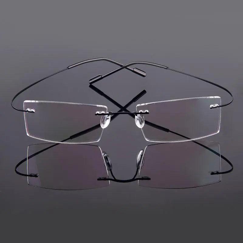 Men's Rimless Alloy Prescription Glasses T8089 — view 12 | Rx Spectacle