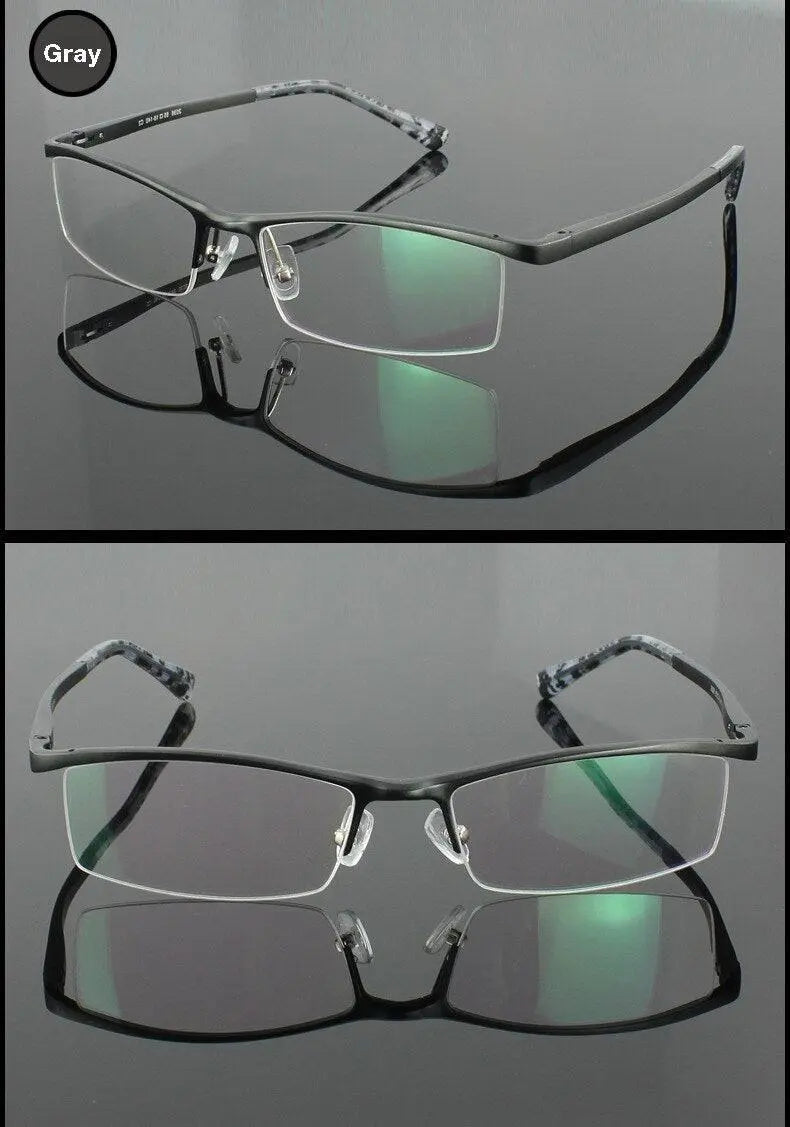 Men's Semi-Rimless Alloy Prescription Glasses 2036 — view 14 | Rx Spectacle