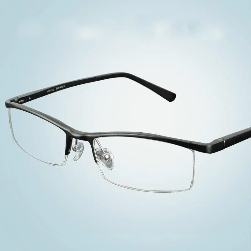 Men's Semi-Rimless Alloy Prescription Glasses 2036 — view 8 | Rx Spectacle