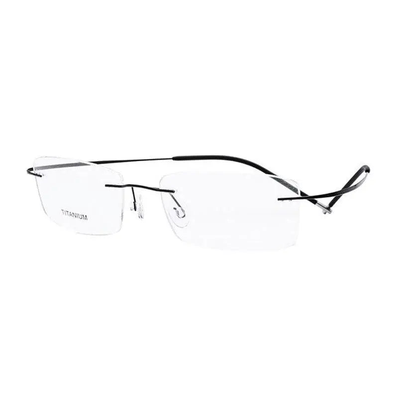 Unisex Rimless Titanium Prescription Glasses E1055 — view 2 | Rx Spectacle
