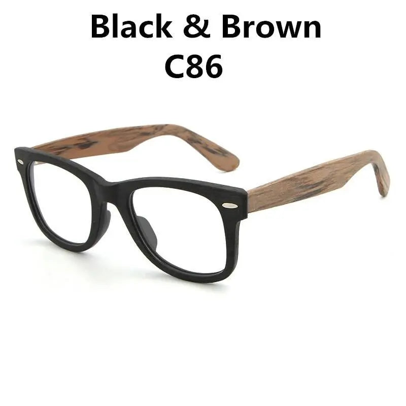 Unisex Square Full Rim Wood Prescription Glasses Lhb031 — view 4 | Rx Spectacle