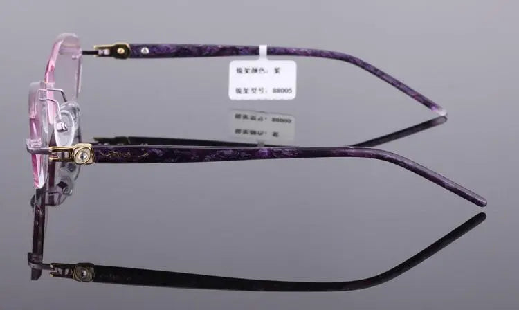 Unisex Rectangular Rimless Titanium Prescription Glasses 88005 — view 12 | Rx Spectacle
