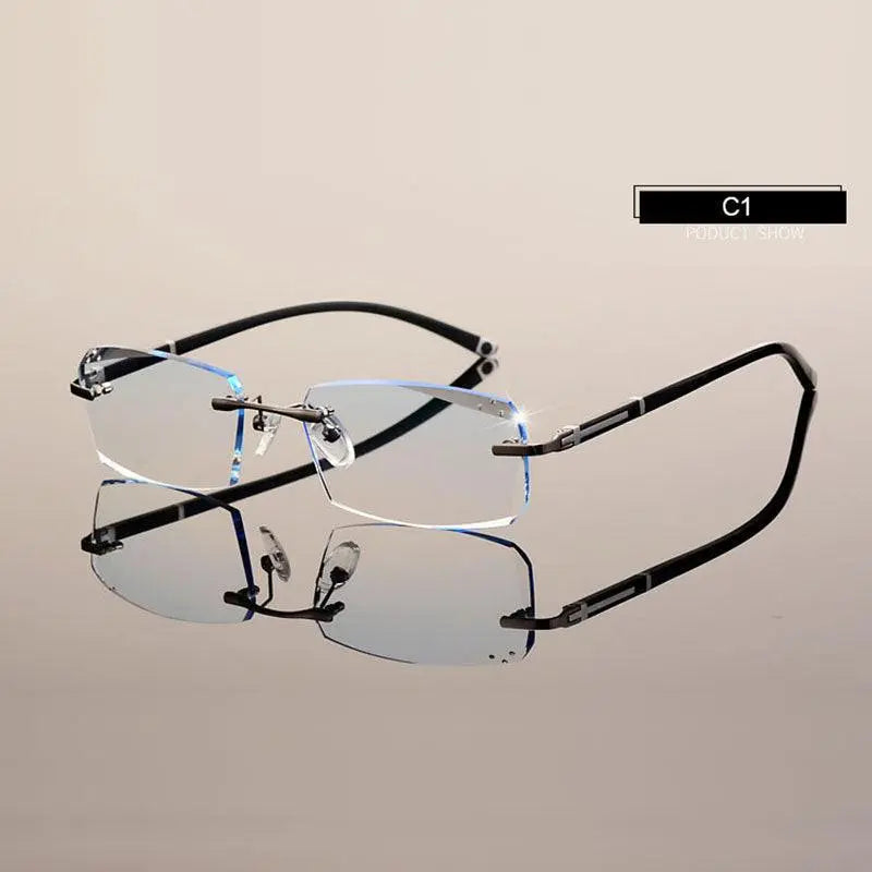 Men's Rimless TR90 Prescription Glasses A001 — view 9 | Rx Spectacle