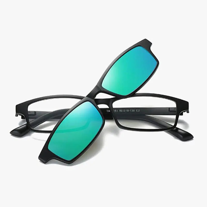 Women's Rectangular Full Rim TR90 Clip-On Prescription Glasses S206 — view 3 | Rx Spectacle