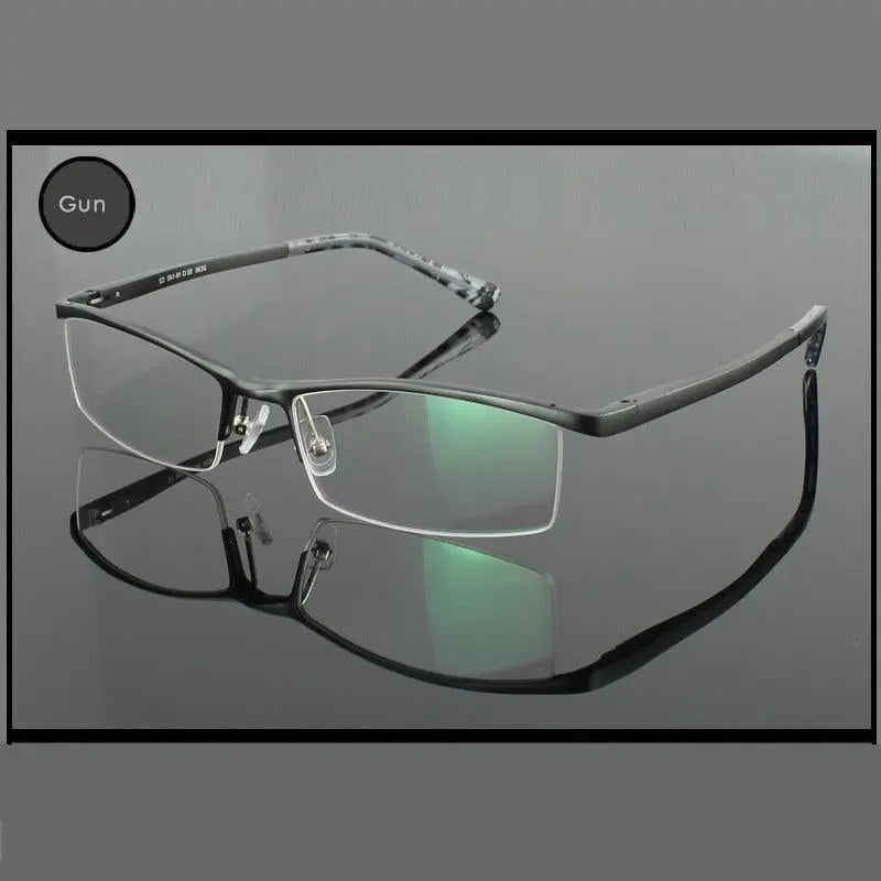 Men's Semi-Rimless Alloy Prescription Glasses 2036 — view 5 | Rx Spectacle