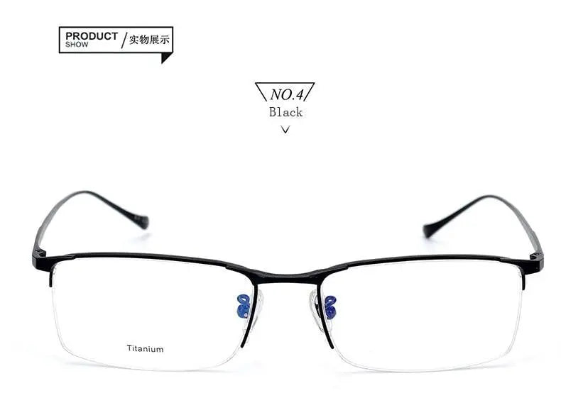 Men's Square Semi-Rimless Titanium Prescription Glasses S8803 — view 21 | Rx Spectacle
