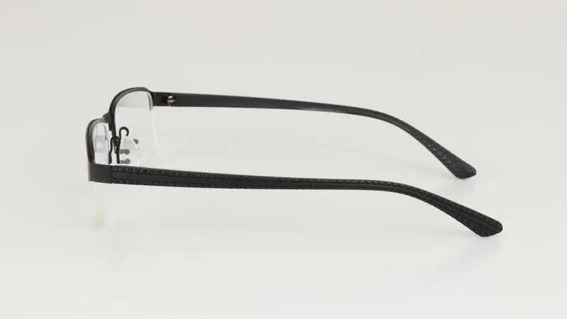 Men's Rectangular Semi-Rimless Titanium Reading Glasses 9bs — view 11 | Rx Spectacle