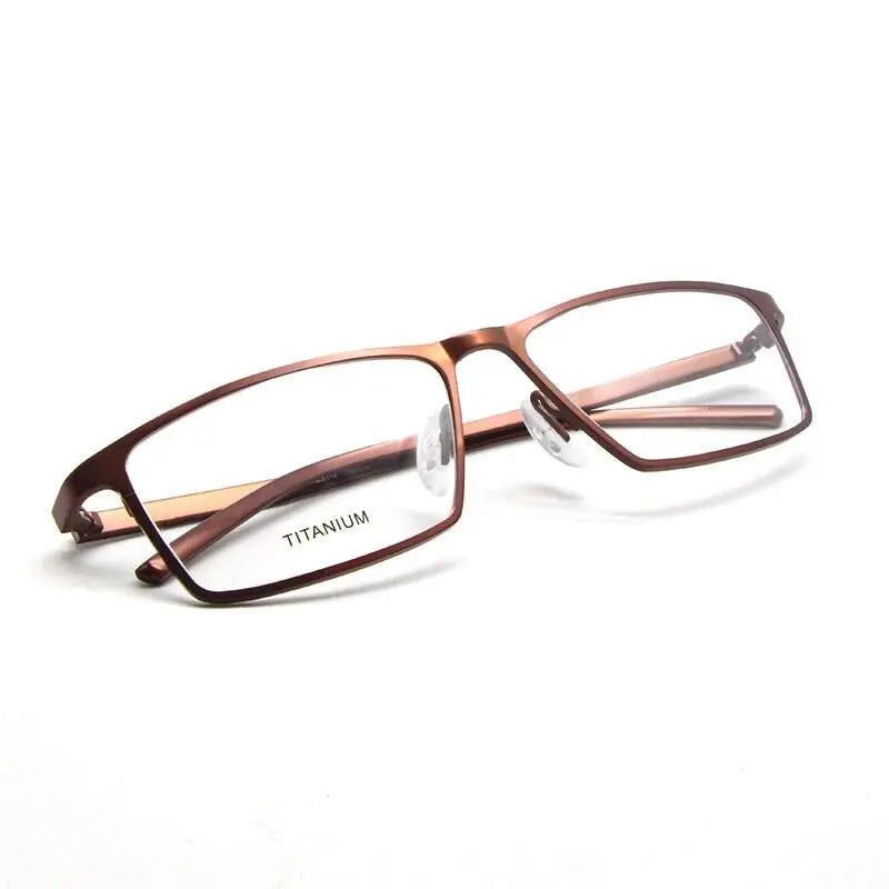 Men's Square Full Rim Titanium Prescription Glasses P8184 — view 8 | Rx Spectacle