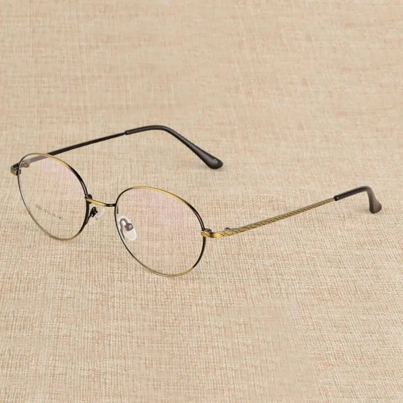 Unisex Round Full Rim Alloy Prescription Glasses J801 — view 3 | Rx Spectacle