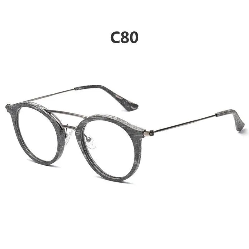 Unisex Round Full Rim Alloy Double Bridge Prescription Glasses 4821 — view 7 | Rx Spectacle