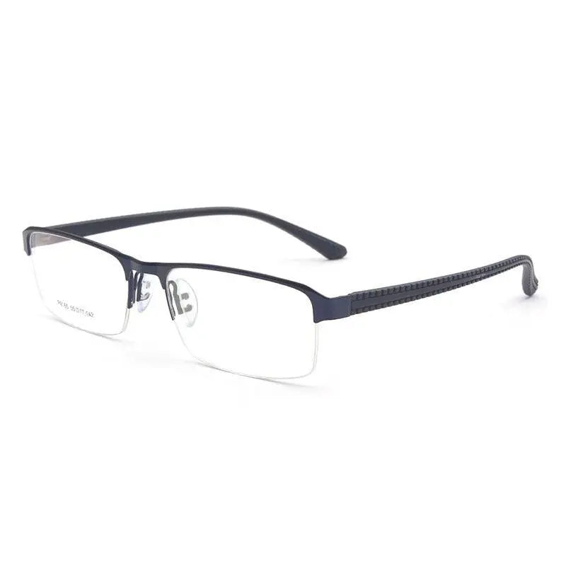 Men's Square Semi-Rimless Alloy Prescription Glasses P9165 — view 2 | Rx Spectacle