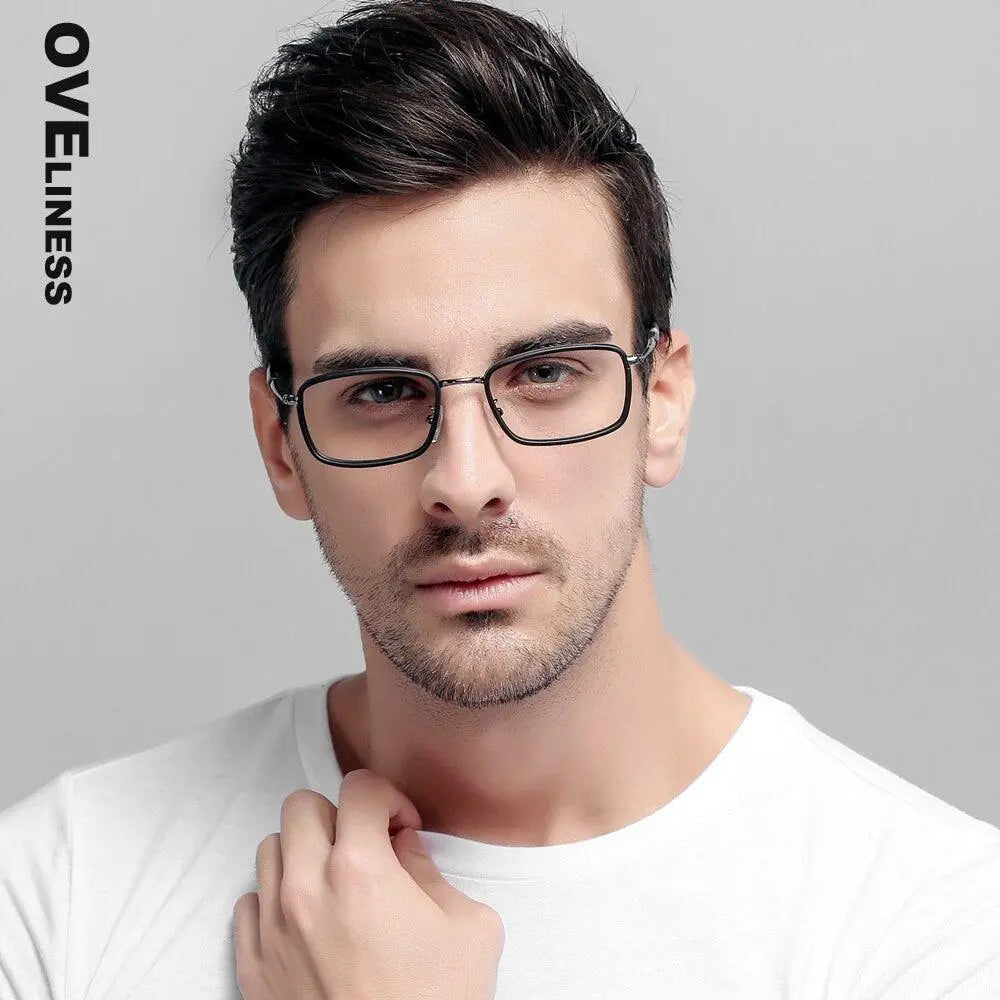 Unisex Square Full Rim Alloy Prescription Glasses 0037 — view 10 | Rx Spectacle