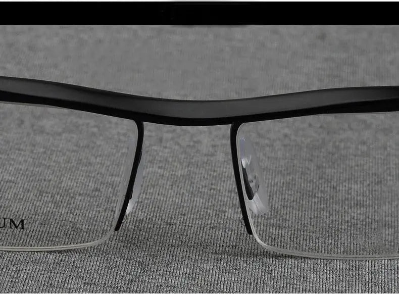 Men's Browline Semi-Rimless Titanium Prescription Glasses P8189 — view 22 | Rx Spectacle