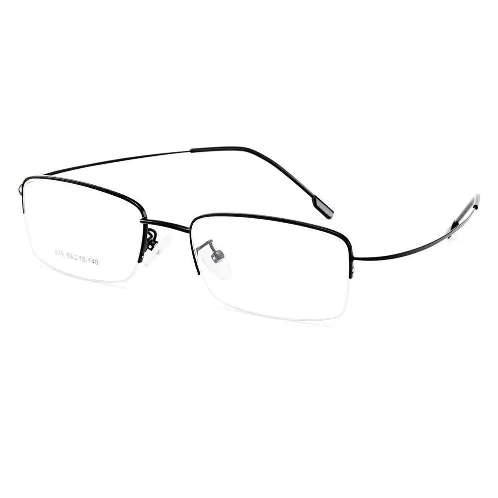 Men's Semi-Rimless Titanium Prescription Glasses Y879 — view 2 | Rx Spectacle