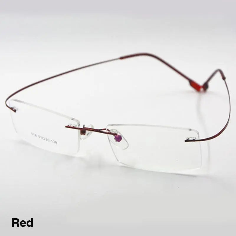 Unisex Square Rimless Titanium Prescription Glasses 2241 — view 15 | Rx Spectacle