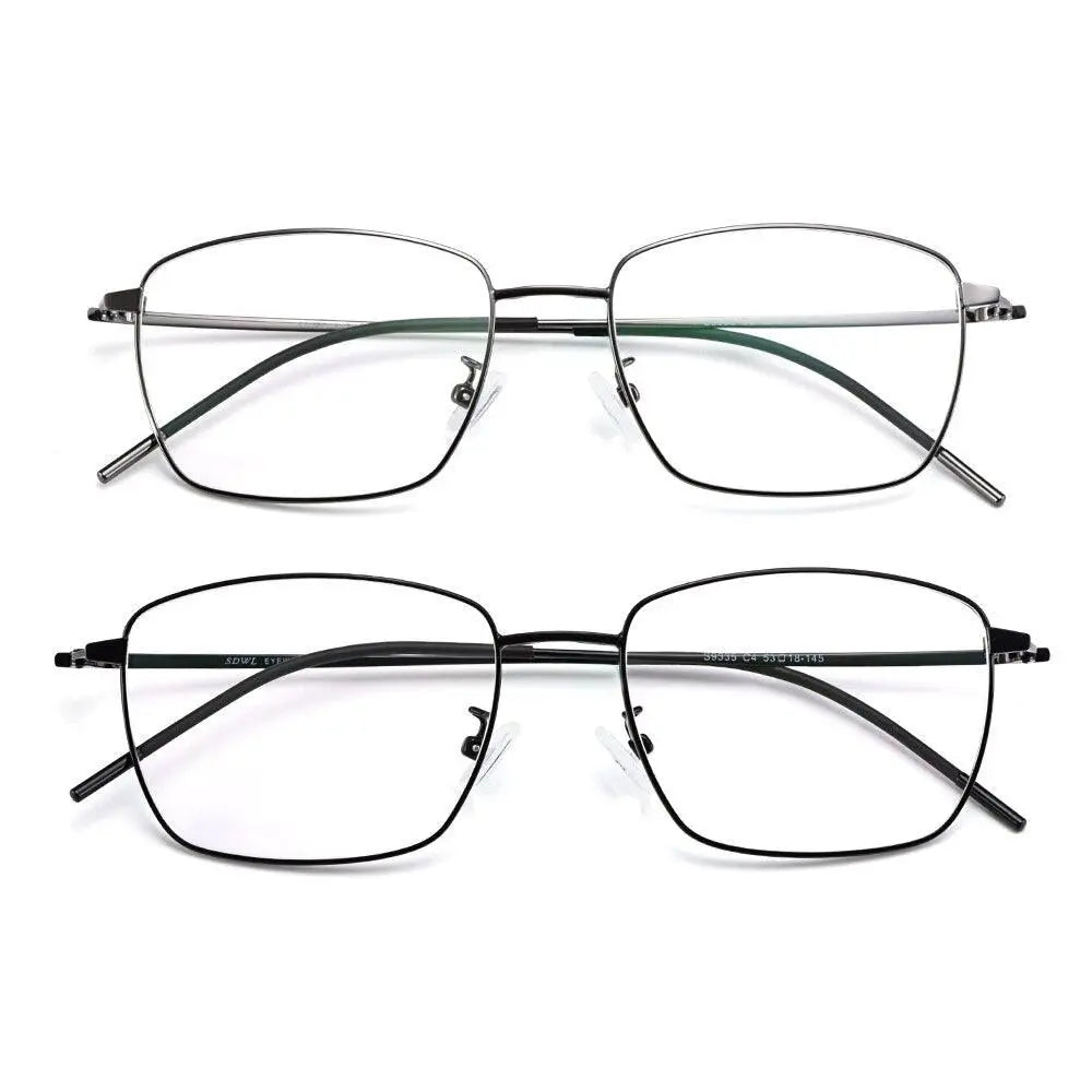 Men's Square Full Rim Titanium Clip-On Prescription Glasses S9335 — view 3 | Rx Spectacle
