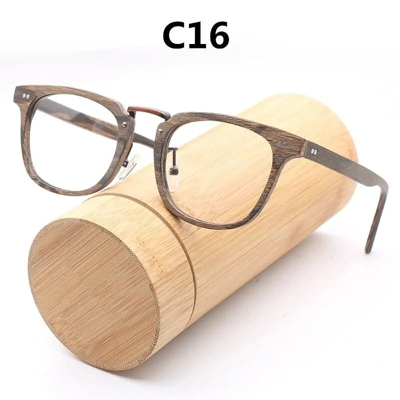 Unisex Square Full Rim Wood Prescription Glasses Lbh025 — view 13 | Rx Spectacle