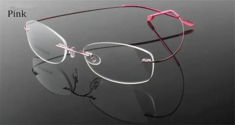 Women's Square Rimless Titanium Prescription Glasses 60745 — view 2 | Rx Spectacle