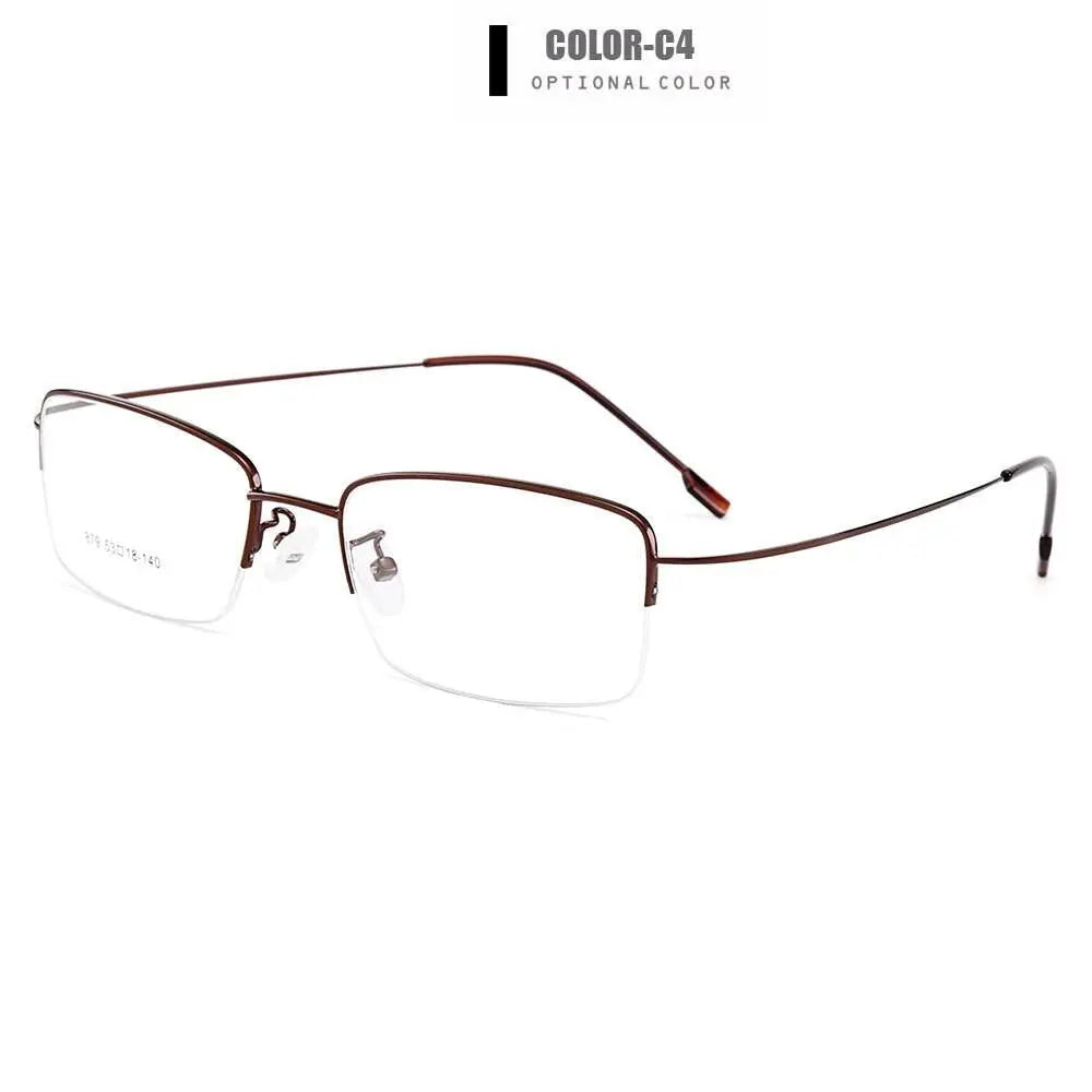 Men's Semi-Rimless Titanium Prescription Glasses Y879 — view 5 | Rx Spectacle