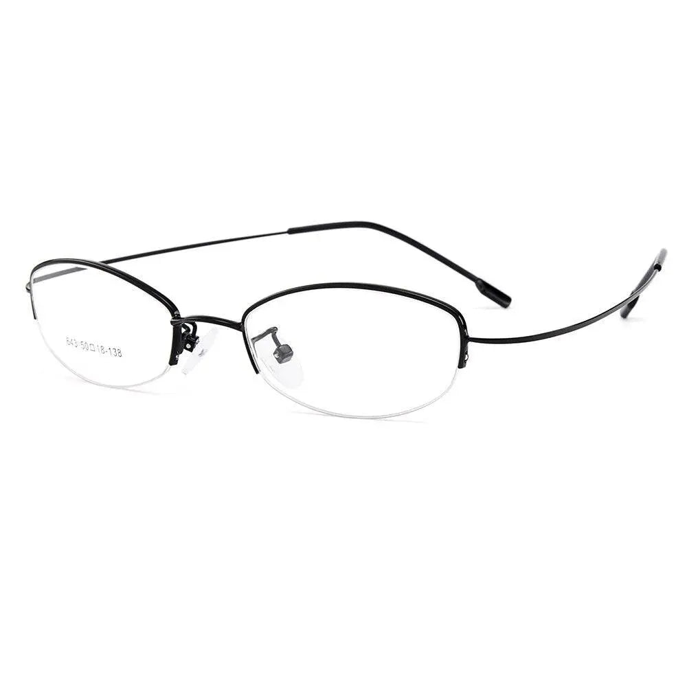 Women's Semi-Rimless Titanium Prescription Glasses Y643 — view 6 | Rx Spectacle