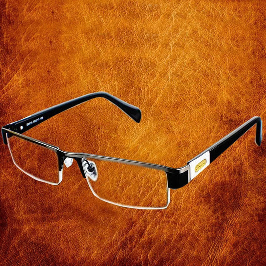 Men's Semi-Rimless Stainless Steel Reading Glasses D2015 — view 1 | Rx Spectacle