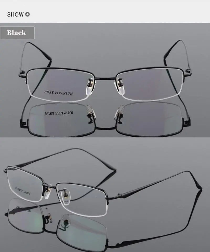 Men's Semi-Rimless Titanium Prescription Glasses 8272 — view 12 | Rx Spectacle