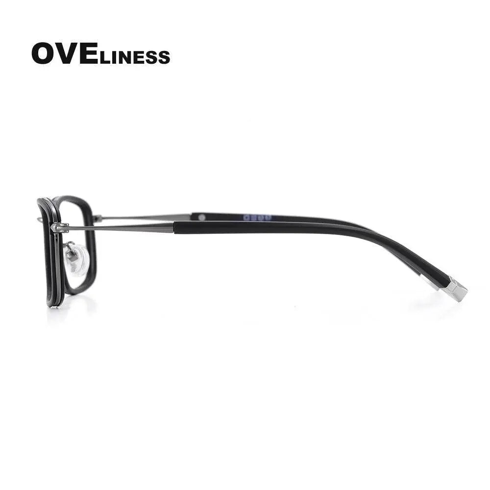 Unisex Square Full Rim Alloy Prescription Glasses 0037 — view 8 | Rx Spectacle