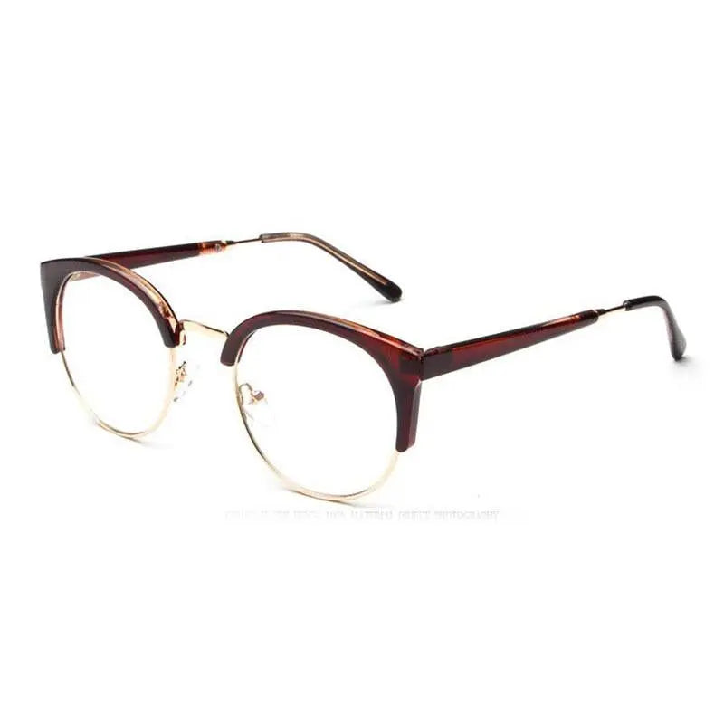 Women's Cat Eye Semi-Rimless Plastic Prescription Glasses 322 — view 6 | Rx Spectacle