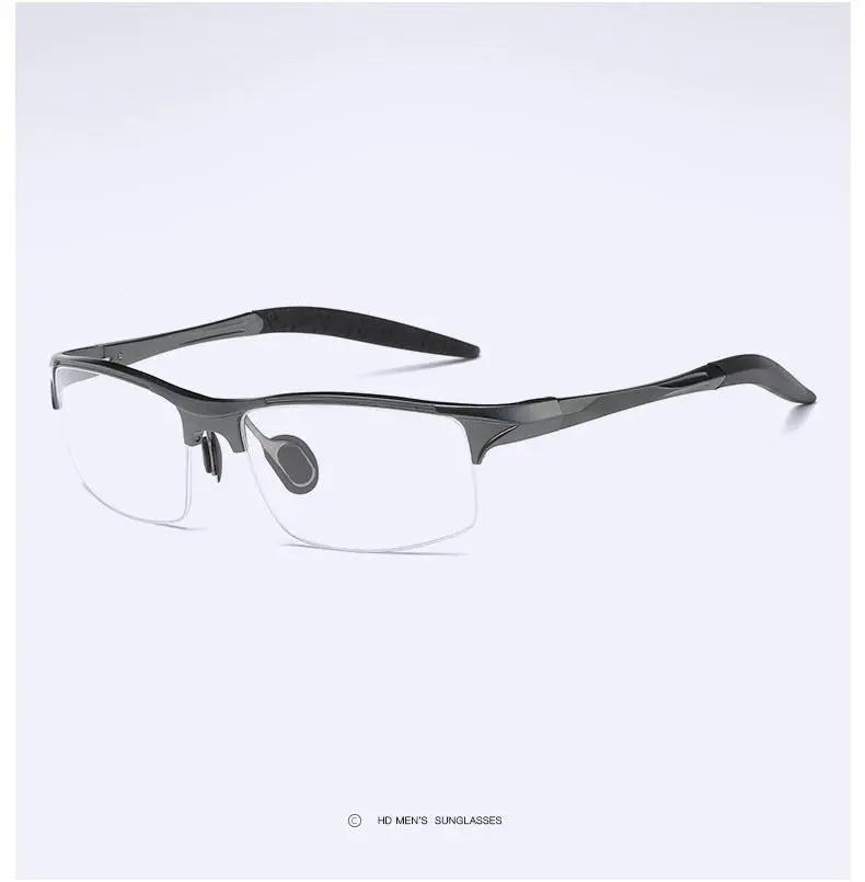 Men's Square Semi-Rimless Alloy Prescription Glasses L8177 — view 16 | Rx Spectacle