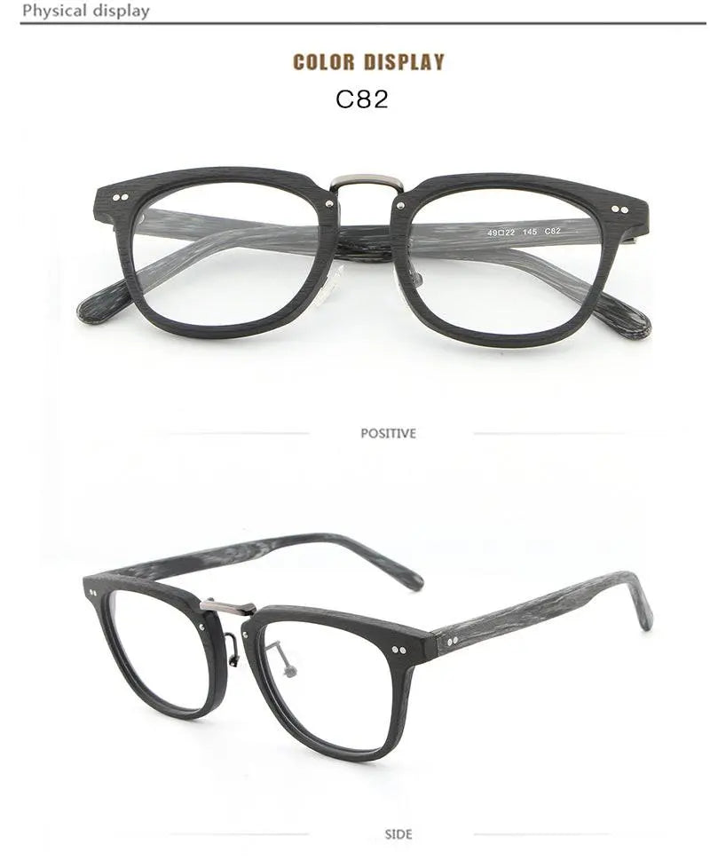 Unisex Square Full Rim Wood Prescription Glasses Lbh025 — view 22 | Rx Spectacle