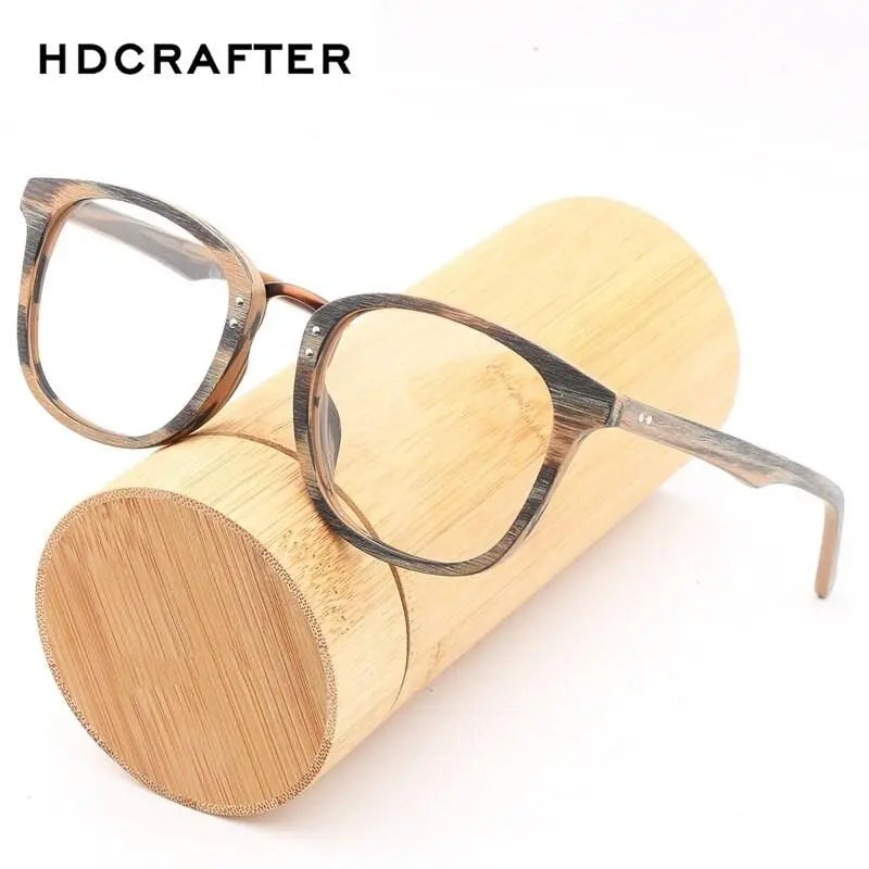 Unisex Round Full Rim Wood Prescription Glasses Hb029 — view 10 | Rx Spectacle