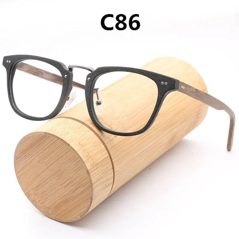 Unisex Square Full Rim Wood Prescription Glasses Lbh025 — view 4 | Rx Spectacle