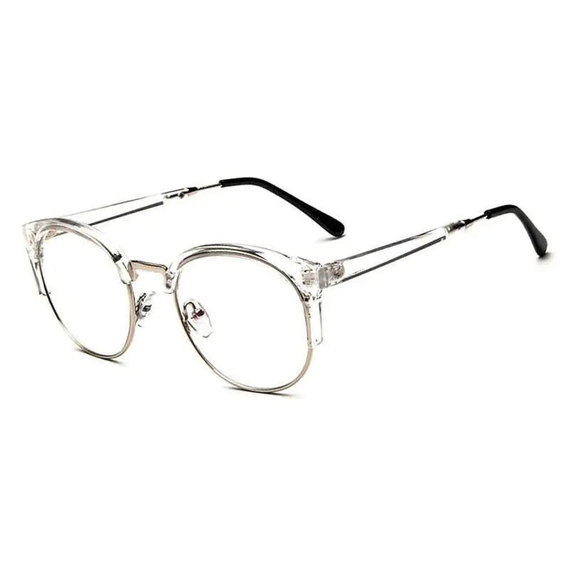 Women's Cat Eye Semi-Rimless Plastic Prescription Glasses 322 — view 5 | Rx Spectacle