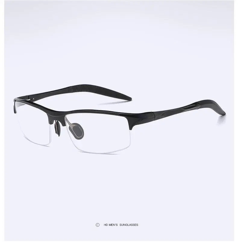 Men's Square Semi-Rimless Alloy Prescription Glasses L8177 — view 13 | Rx Spectacle