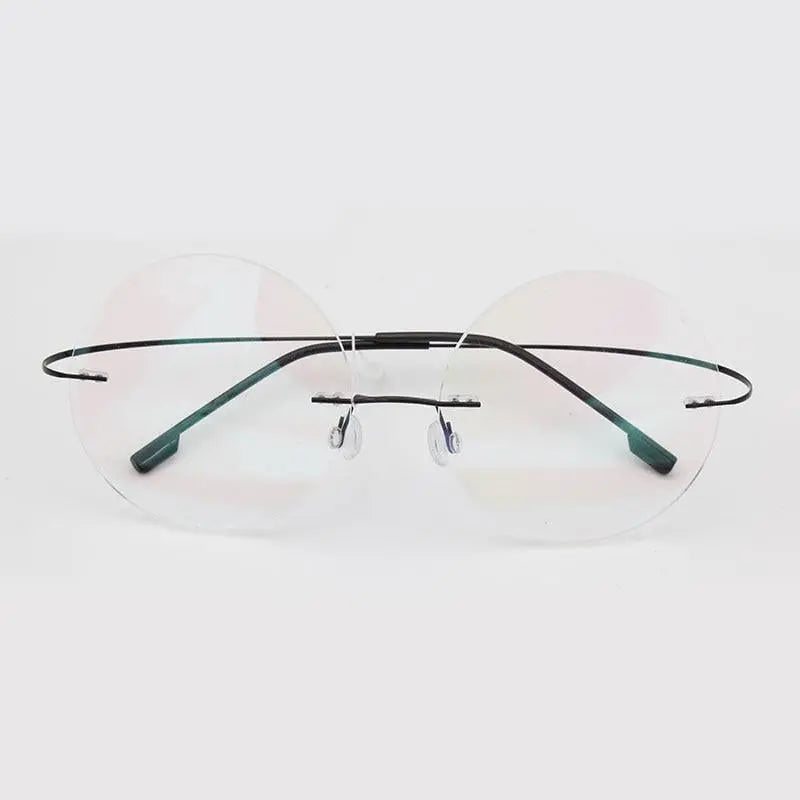 Men's Round Rimless Titanium Prescription Glasses — view 3 | Rx Spectacle