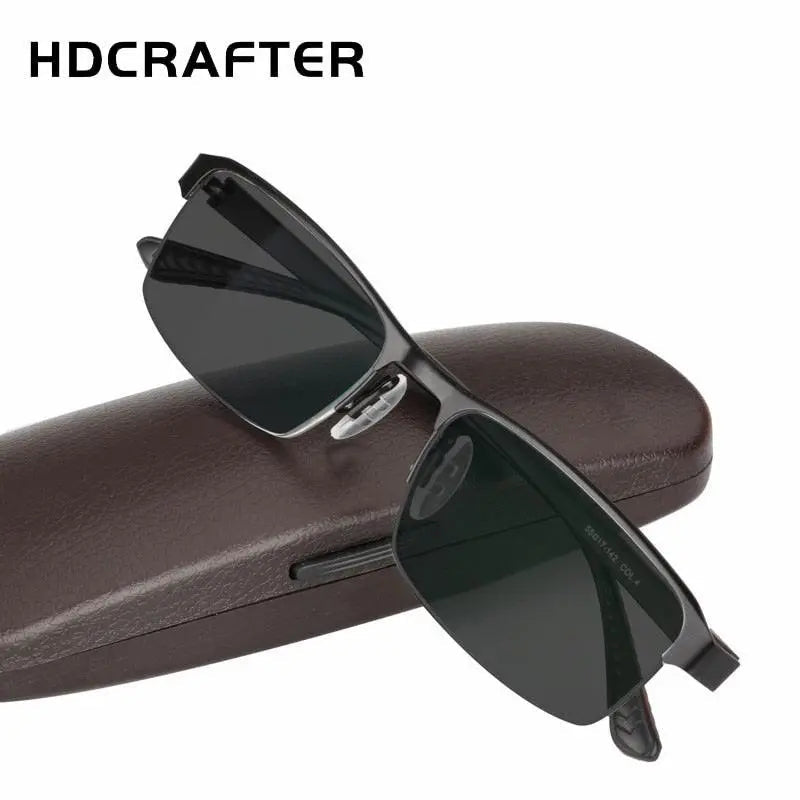 Men's Rectangular Semi-Rimless Titanium Reading Glasses 9bs — view 2 | Rx Spectacle
