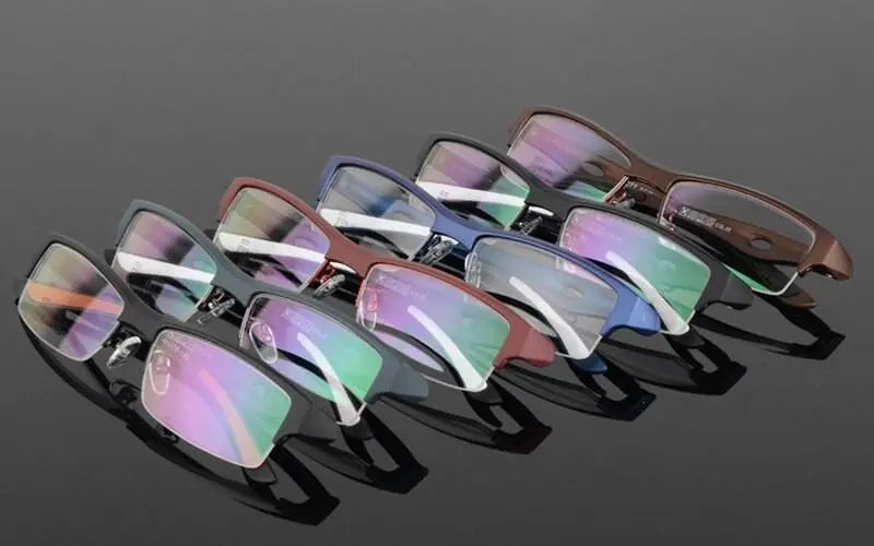 Men's Rectangular Semi-Rimless TR90 Sports Glasses 1077 — view 13 | Rx Spectacle