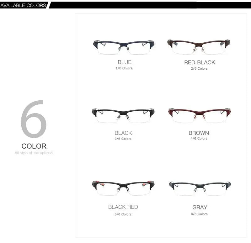 Men's Rectangular Semi-Rimless TR90 Prescription Glasses L1077 — view 13 | Rx Spectacle