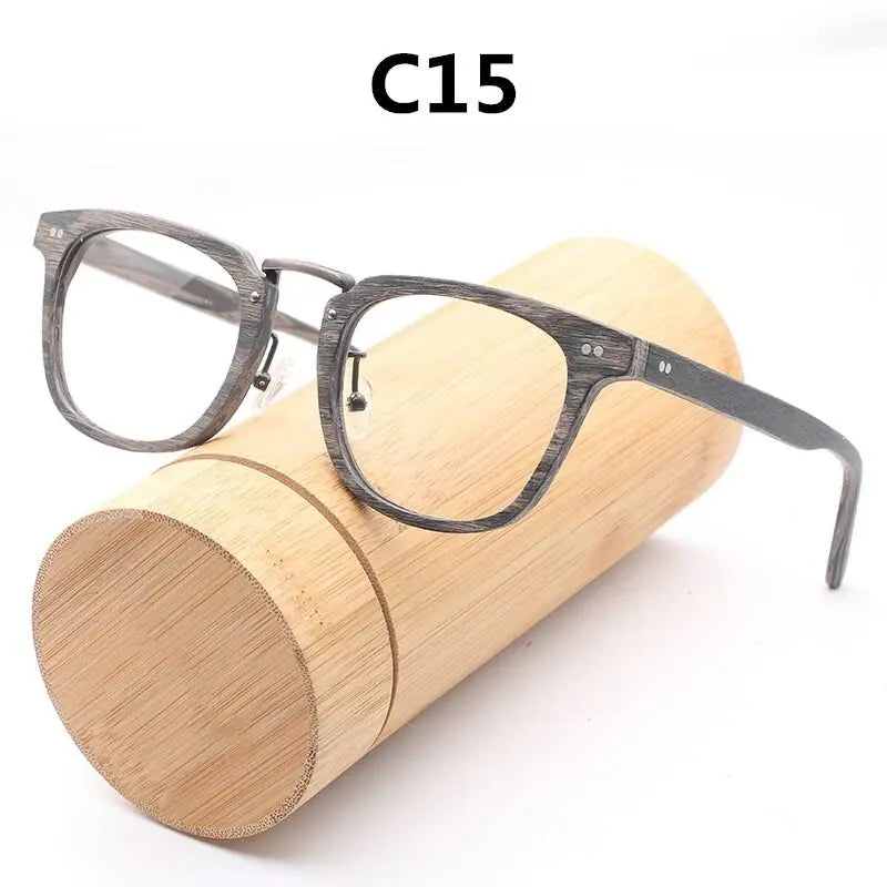 Unisex Square Full Rim Wood Prescription Glasses Lbh025 — view 12 | Rx Spectacle