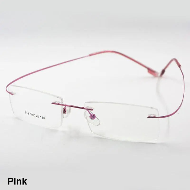 Unisex Square Rimless Titanium Prescription Glasses 2241 — view 11 | Rx Spectacle