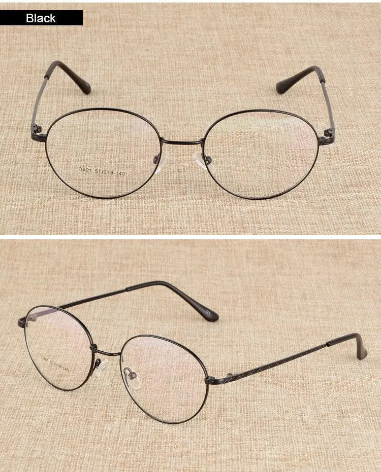 Unisex Round Full Rim Alloy Prescription Glasses J801 — view 15 | Rx Spectacle