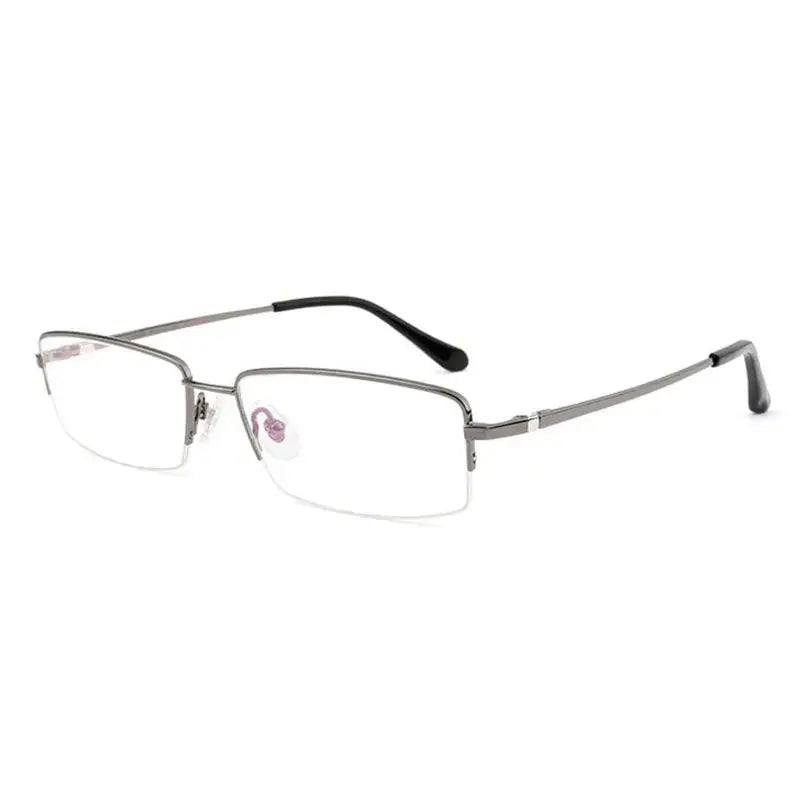 Unisex Rectangular Rimless Titanium Prescription Glasses 553116 — view 2 | Rx Spectacle