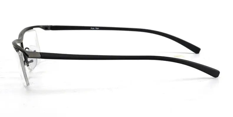 Men's Browline Semi-Rimless Titanium Prescription Glasses P8189 — view 15 | Rx Spectacle
