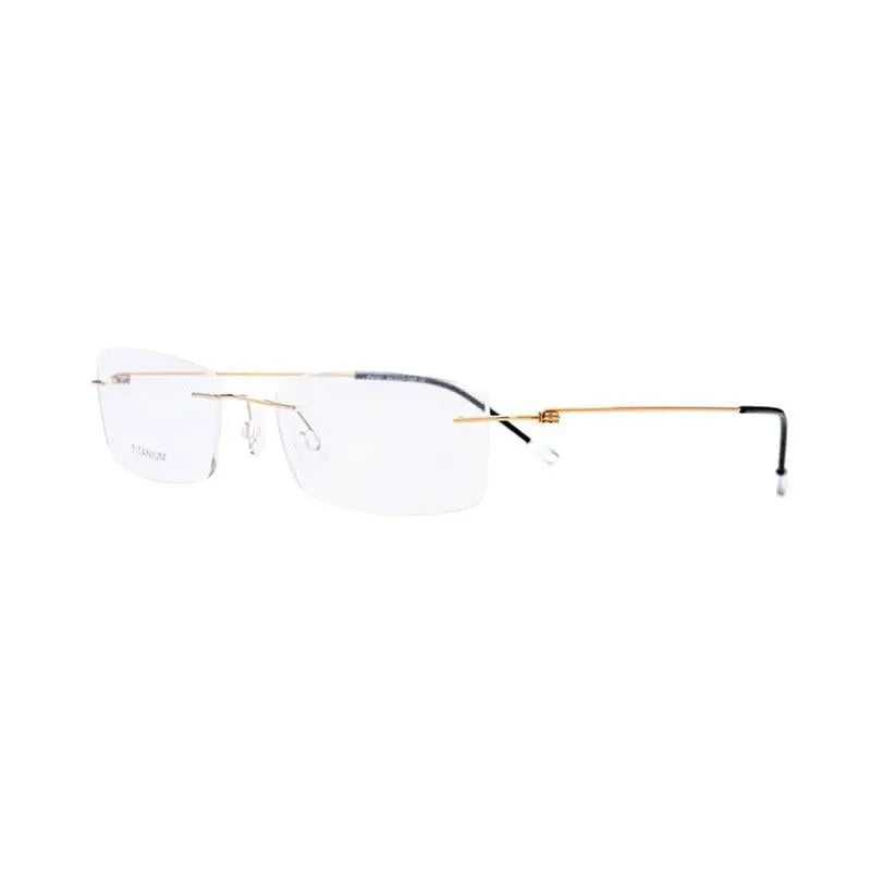 Unisex Rectangular Rimless Titanium Prescription Glasses P8361 — view 10 | Rx Spectacle