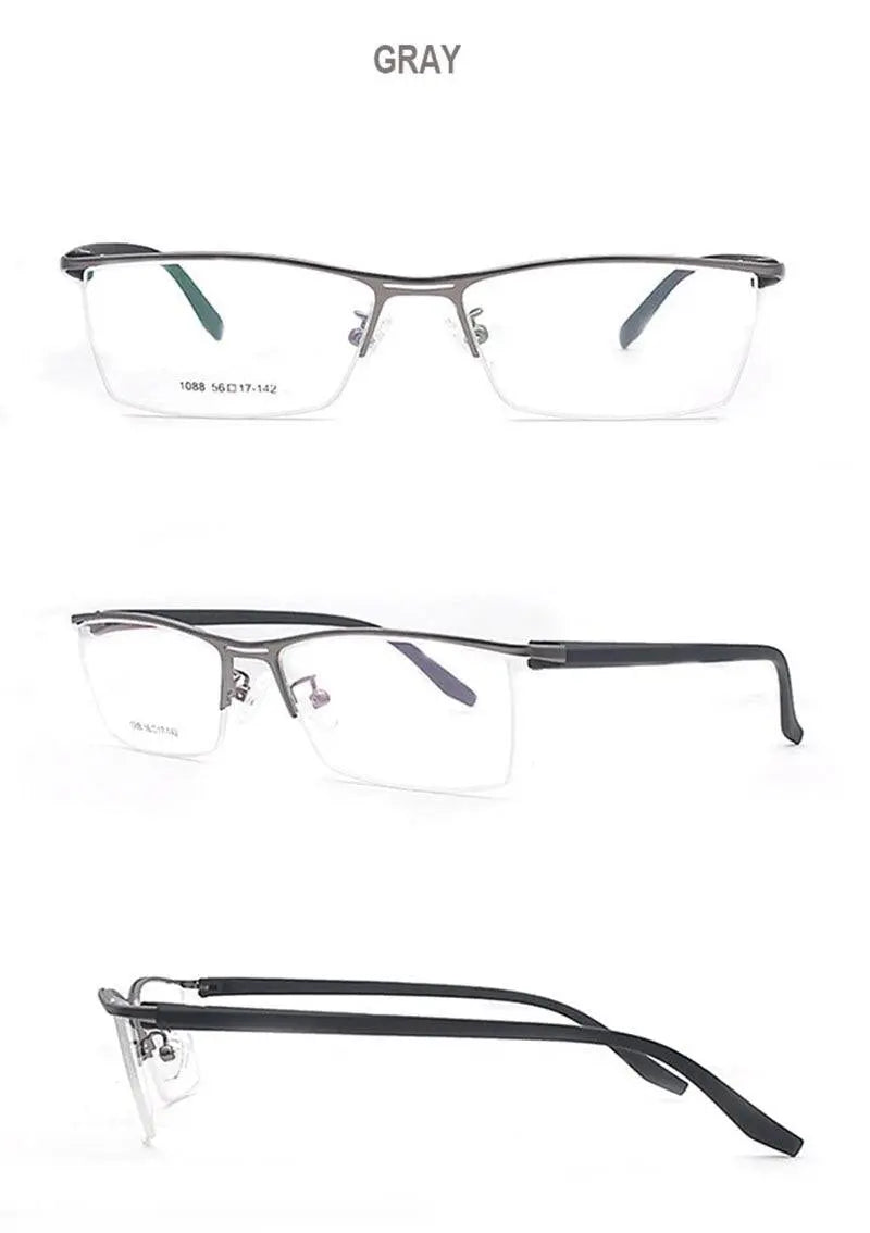 Men's Semi-Rimless Acetate Prescription Glasses 1088 — view 10 | Rx Spectacle