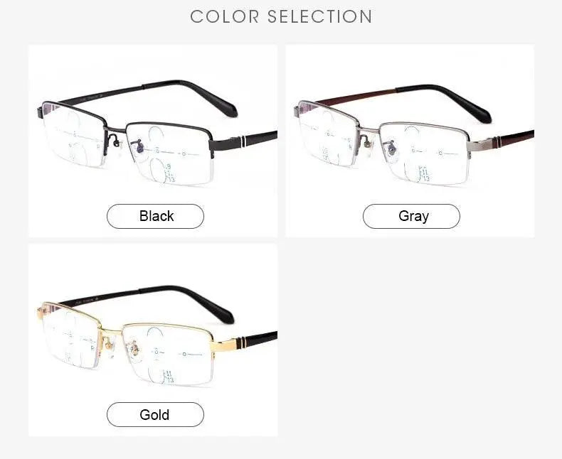 Men's Semi-Rimless Titanium Reading Glasses 1688 — view 11 | Rx Spectacle