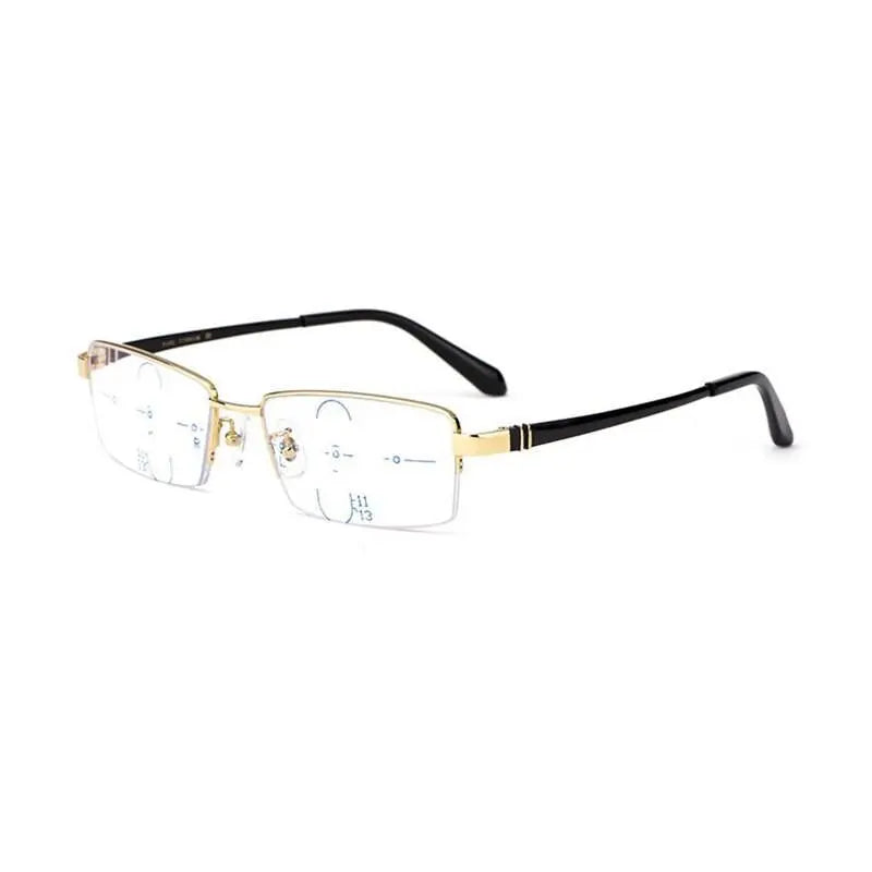 Men's Semi-Rimless Titanium Reading Glasses 1688 — view 6 | Rx Spectacle
