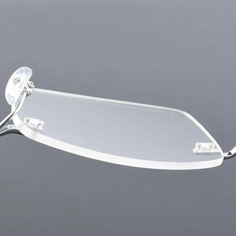 Men's Rectangular Rimless Titanium Prescription Glasses 632 — view 5 | Rx Spectacle