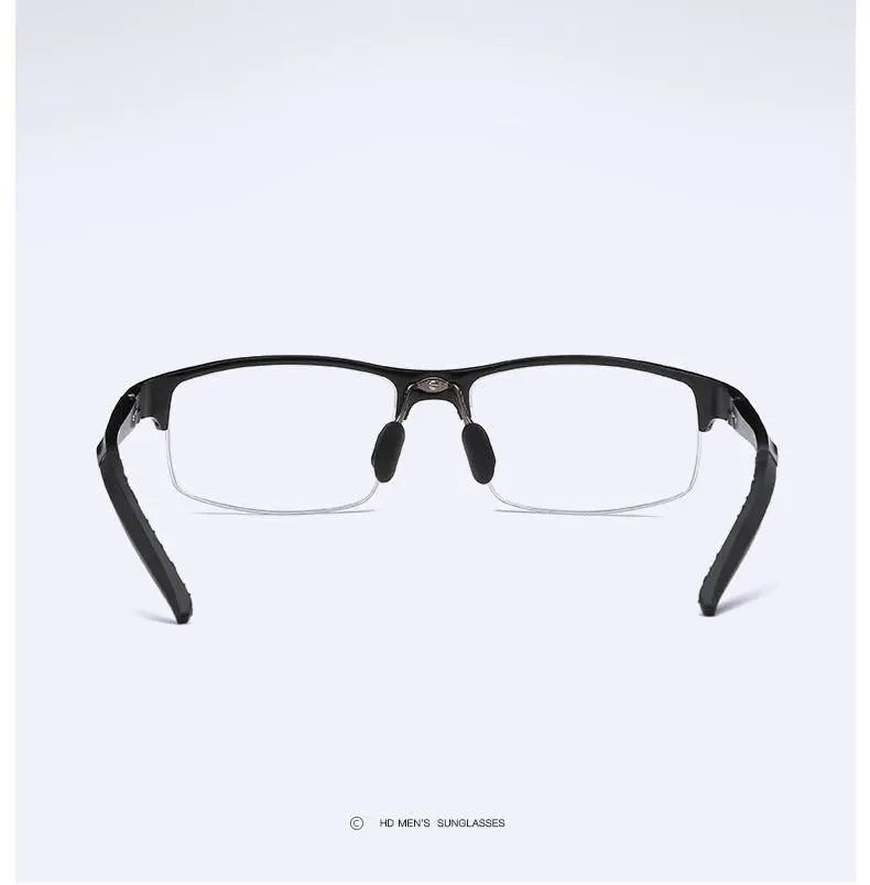 Men's Square Semi-Rimless Alloy Prescription Glasses L8177 — view 14 | Rx Spectacle