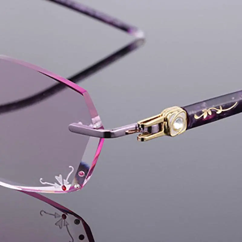 Unisex Rectangular Rimless Titanium Prescription Glasses 88005 — view 5 | Rx Spectacle
